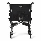 Medline Ultra Lightweight Transport Wheelchair for Adults, Foldable, 19-Inch Seat Width, Black Frame, Black Upholstery
