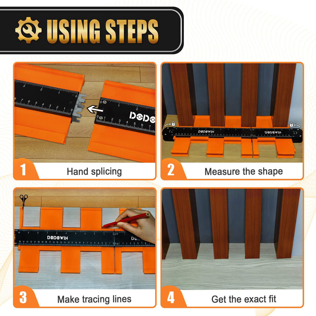 dodowin Connectable Contour Gauge 10+5inch, Mens Christmas Gifts for Dad Him Husband,Stocking Stuffers for Adult Men, Super Gauge Outline Shape Tool, Woodworking Tools,Anniversary Birthday Gifts Idea