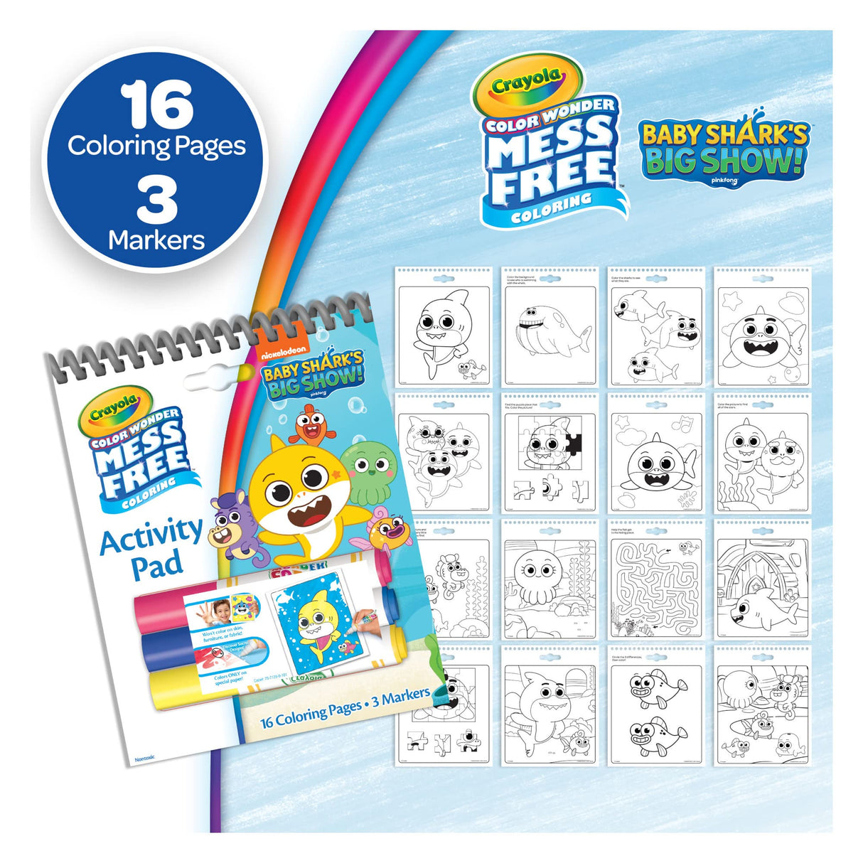 Crayola Nickelodeon Color Wonder Activity Pad Bundle (3 Pack), Toddler Stocking Stuffer, Mess Free Coloring Set for Kids, Holiday & Christmas Gifts for Kids, 3+