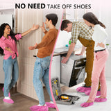 squish Shoe Covers Disposable Non Slip, 100 Pack(50 pairs) Pink Thick Extra Disposable Boot Covers Slip Proof Shoe Cover for Indoors Outdoors Durable Protector Covers Fits Virtually Most Shoes