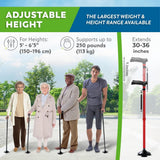 HONEYBULL Walking Cane for Men & Women Foldable, Adjustable, Heavy Duty, Free Standing, All Terrain, Collapsible Walking Sticks for Seniors & Adults (Red)