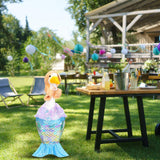 GANSHAYA Mermaid Porch Goose Outfits Summer Goose Shiny Mermaid Dress & Wigs Princess Goose Clothes Fits 23'' Geese Statue for Holiday Birthday Outdoor Beach Yard Lawn Garden Decor