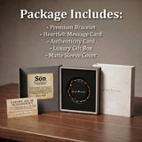 Love You This Much Sentimental Father to Son Gift | Men's 5mm Twist Steel Bracelet | Present for Son from Dad | 8"+1" Extender | Luxury Gift Box & Card (Gold-Black)