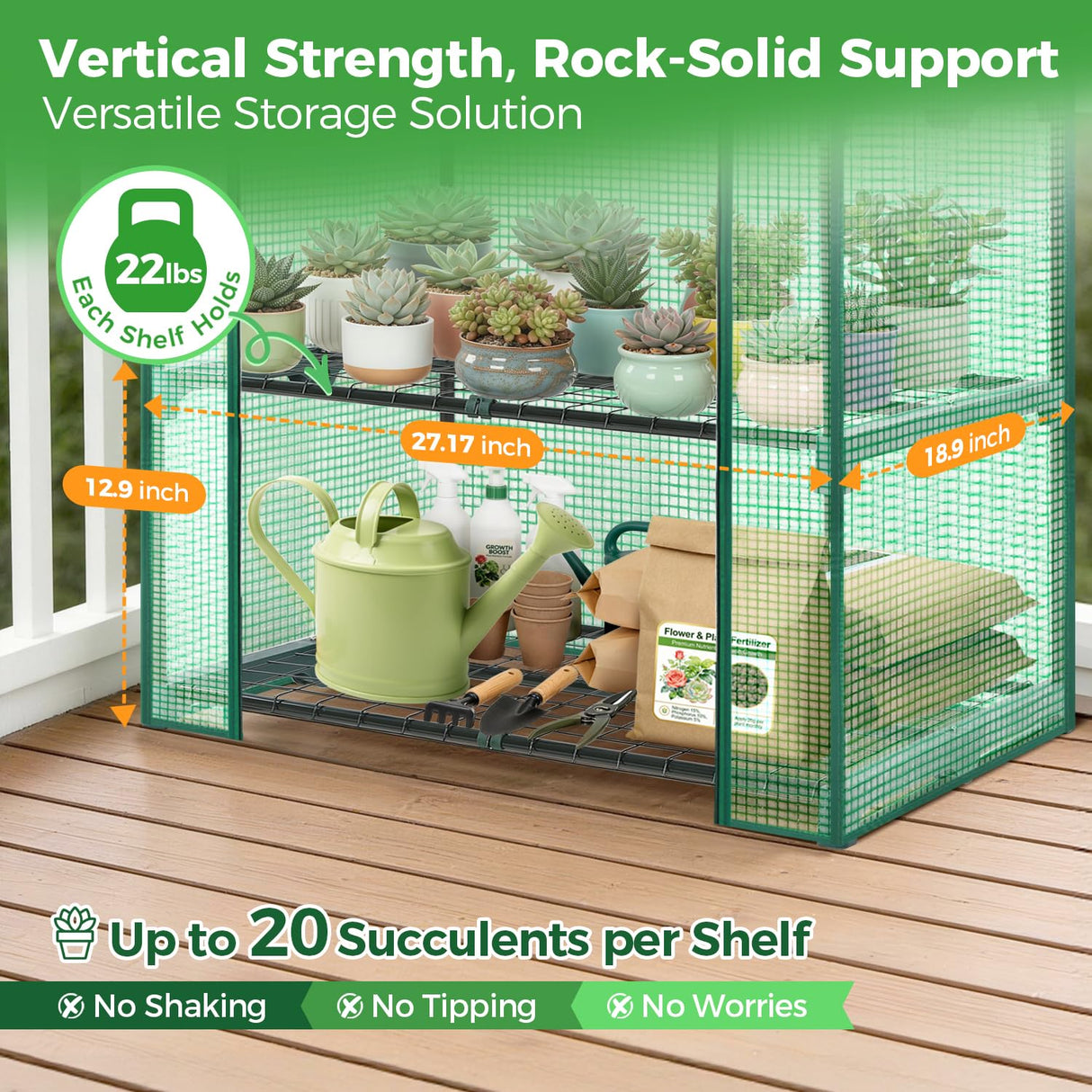 Mini Greenhouse for Indoor Outdoor: Ohuhu 23 x 19 x 75-Inch Small Plastic Plant Green House 5-Tier Rack Stand Portable Greenhouses with Durable PE Cover for Seedling, Ideal Gardening Gifts