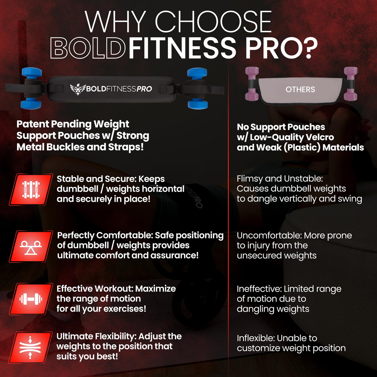 Hip Thrust Belt For Dumbbells Heavy, Kettlebells, Plates - Ultra-Durable Booty Belt for Hip Thrust - Hip Thrust Pad With Weight Support Pouches for Ultimate Stability and Comfort - Weight Lifting Belt