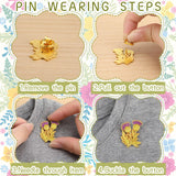 Tondiamo 54 Pcs 54 Pcs Enamel Pins Flower Enamel Pins Brooch, Wildflower