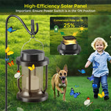 FriutShine Solar Lantern Outdoor & Indoor Use – Hanging Solar Lights with Realistic Flickering Flameless Candle, Weatherproof for Gardens, Patios, Trees, and Lawns (Black + Gray, 2 Pack)
