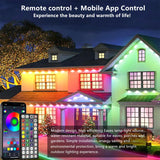 Sxlofty 65.6FT Permanent Outdoor RGB Lights,IP67 Waterproof Smart LED Eaves Lights with App/Remote Control,for Christmas and All Holiday Decor,Daily and Accent Lighting,House Roof and Garden Lighting