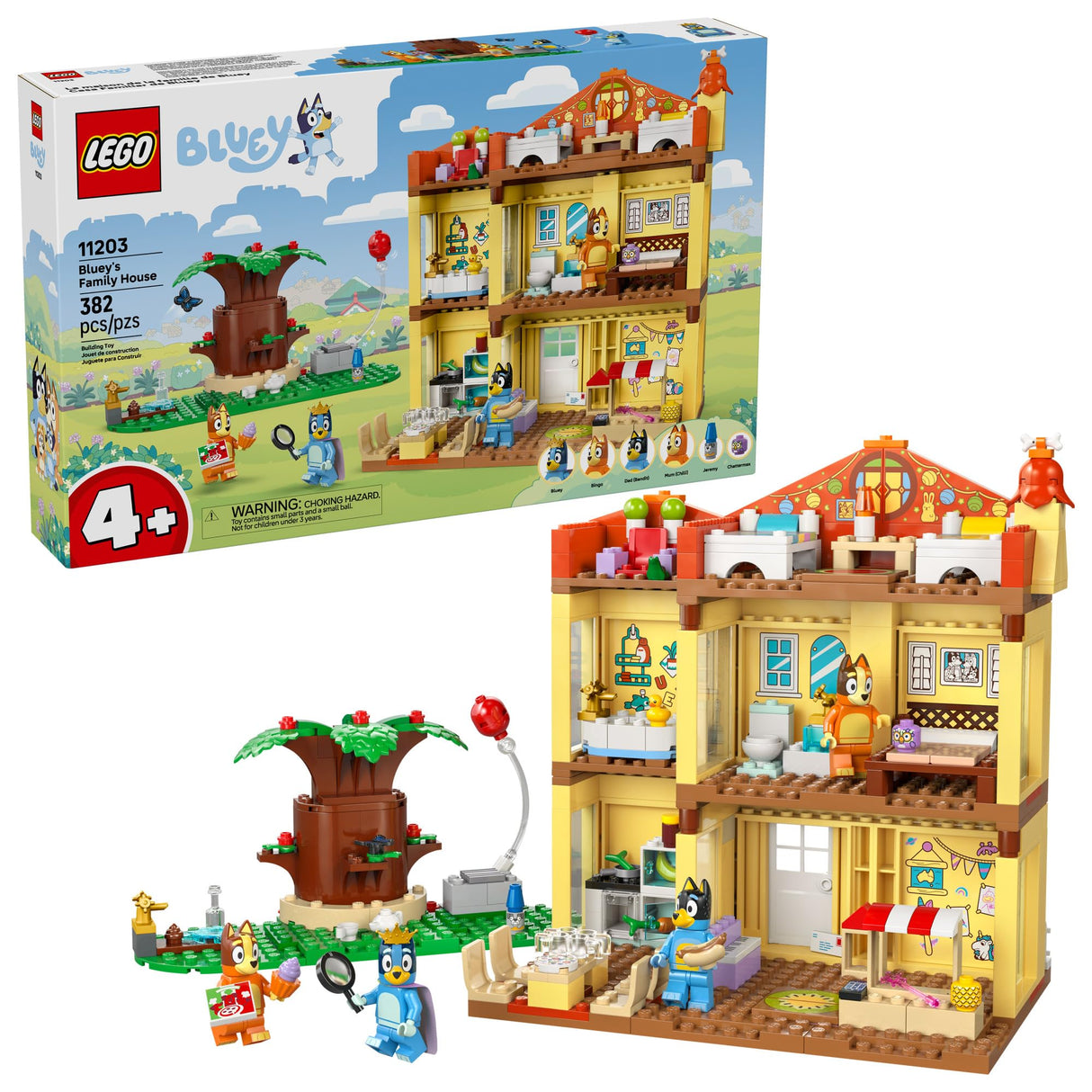 LEGO Bluey: Bluey’s Family House Building Toy - Pretend Play Toys & Figures Playset for Boys & Girls, Ages 4+ - with 5 Characters - Gift for Christmas - 11203