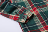 Mens Plaid Shirts Casual Long Sleeve Button Down Plaid Shirt Dad and Son Matching Shirts Christmas Green Plaid, 2XL