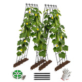 DOLEMODUO 2 Pack Cucumber Trellis, 60inch A-Frame Rustproof Steel Wire Garden Trellis for Raised Beds, Heavy Duty Climbing Plants Supports for Cucumber,Tomato, Climbing Plants and Flowers