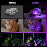Dokhbem 365nm UV Flashlight Rechargeable, Black Light Flashlight with LCD Display, Powerful Ultraviolet Lights for Pet Urine Detection, Resin Curing, Rockhounding, Scorpion, Uranium Glass, A/C Leak