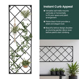 Giant Wall Trellis, 8 Foot Tall (96” high by 32” Wide), for Outdoor Climbing Plants, Sturdy Rectangular Shaped Metal Frame with Lattice Design