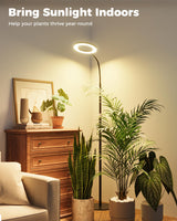 Bamworld Grow Lights for Indoor Plants, Full Spectrum Plant Lights for Indoor Growing, Floor Grow Lamp for Large Plants, Auto ON/Off Timer 3/9/12H, 10 Dimmable Levels, 37-65" Adjustable Height