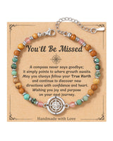 Moving Going Away Farewell Goodbye Gift for Coworker Women Friend Bracelet