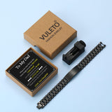 VULETO Gift Bracelet for Dad from Daughter, To My Dad Bracelet Stainless Steel American Flag Bracelet Birthday Fathers Valentines Jewelry Gifts Idea Presents for Daddy Father Papa Him Best Ever