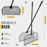 AugFir Leaf Grabber Rake, Long Handle Metal Leaf Picker Upper, Efficient and Labor-Saving Yard Rake Leaves Grabber for Garden Cleaning No Bending Over