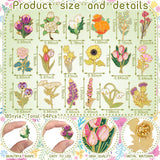Tondiamo 54 Pcs 54 Pcs Enamel Pins Flower Enamel Pins Brooch, Wildflower
