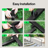VIVOSUN Outdoor Handrail, 4 Step Stair Handrail, 54" x 36" Fits 1 to 4 Steps, Wrought Mattle Iron Handrail for Concrete Steps, Porch Steps, One-Step Assembly, Black