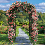 unho 87inch Garden Trellis Arch: for Climbing Plants with Net Metal
