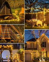 bitjam 3 Pack Solar Fairy Lights for Outside Waterproof, Total 147FT 450 LED Solar String Lights Outdoor 8 Modes Solar Twinkle Lights for Garden Yard Christmas Tree Wedding Party Decor, Warm White
