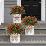 Daynight 6 Pack Artificial Christmas Pine Branches for Outdoor Decor
