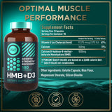WILD FUEL HMB 1,000mg Per Serving, 90 Servings - Vitamin D3, Calcium Beta-Hydroxy Beta-Methylbutyrate HMB Supplements for Men & Women - Muscle Growth, Strength, Fast Workout Recovery - 180 Capsules