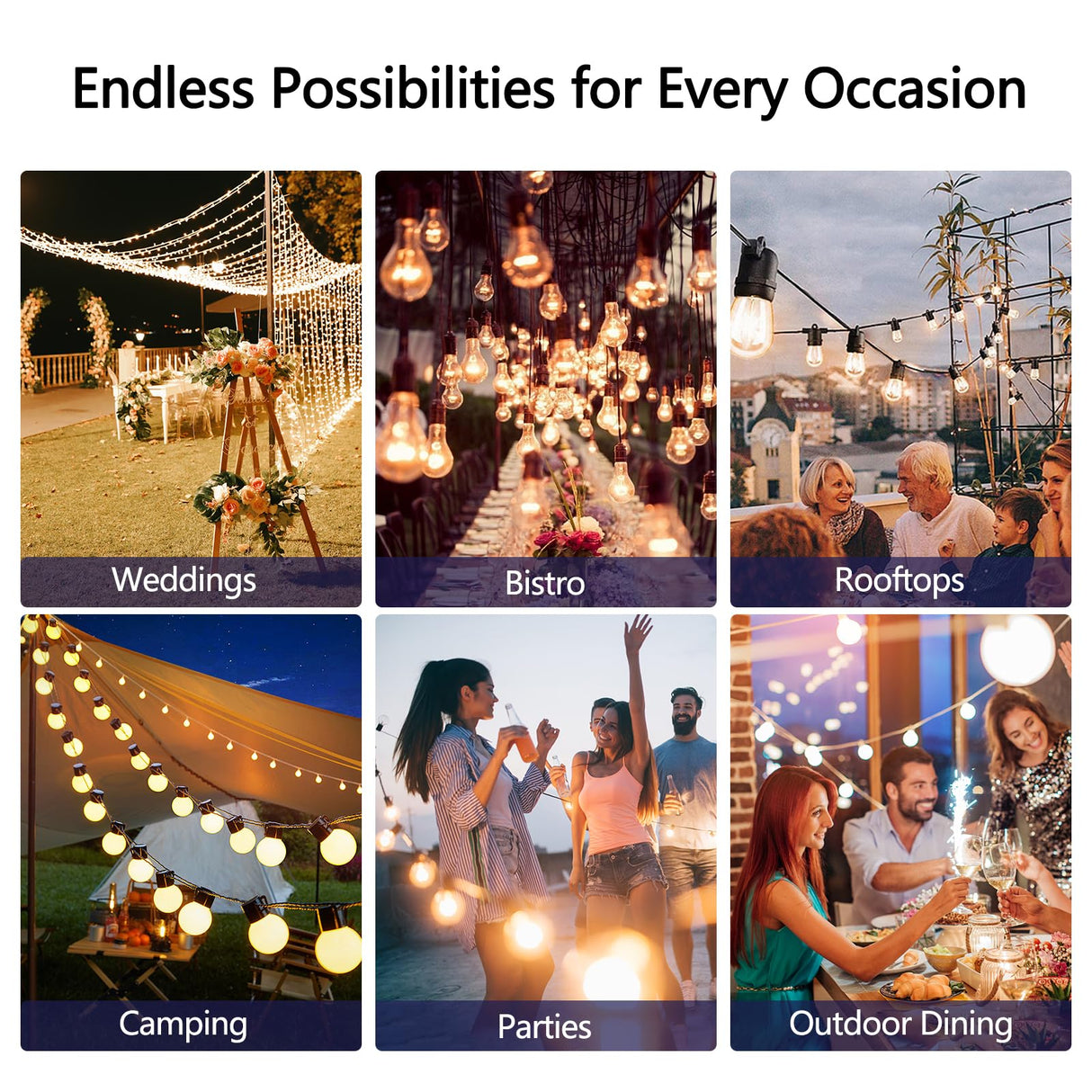 Stright 60FT Solar String Lights Outdoor Weatherproof with Remote, Solar Powered LED Edison Bulb 15 Sockets Outdoor String Lights for Outside Patio Backyard Fence Halloween Christmas Decorations