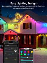 Lepro E1 AI Permanent Outdoor Lights APP Control, 150ft 90 LED Smart RGB+IC+Warm/Cool White House Eave Lights for Halloween Christmas, Alexa Google Enabled 2.4 GHz WiFi/Bluetooth, NO Remote Controller