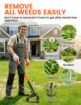 Weed Puller Tool 4-Claw Stand Up Weed Remover tools with Ergonomic Long Handle/Foldable Foot Pedal/Easy Eject,Heavy Duty Garden Weeding Tools for Dandelion,Crabgrass,Thistle–No Bending Kneeling