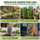 Heavy Duty 2 Pack 50"x17" Adjustable A-Frame Trellis for Climbing Plants Outdoor, Metal Rust-Proof Garden Trellis, Dense Grid Climbing Frame Trellis for Raised Beds, Cucumber, Tomatoes Outdoor