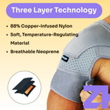 ZENKEYZ Shoulder Brace for Women & Men, Torn Rotator Cuff Shoulder Support, Neoprene Shoulders Compression Sleeve - Injury Pain Relief Arm Sleeves for Men & Women, Left & Right (Black, 2XL)