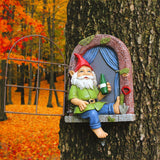 Colomix Gnome Tree Hugger, Funny Garden Gnomes Outdoor Decorations for Lawn Patio Yard Home Decor, Spring Gardening Gnome Gifts, Whimsical Tree Sculpture Peeker Yard Art
