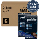 Goodnites Boys' Nighttime Underwear, Size XXL (120-165 lbs), 24 Ct (2 Packs of 12), Packaging May Vary