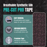 Heali Kinesiology Tape with Magnesium and Menthol, 20 Pcs Precut Strips, K Tape Roll, Knees, Physical Therapy Sports Tape for Muscle and Joint Pain Relief, Water Resistant, Pink Splatter