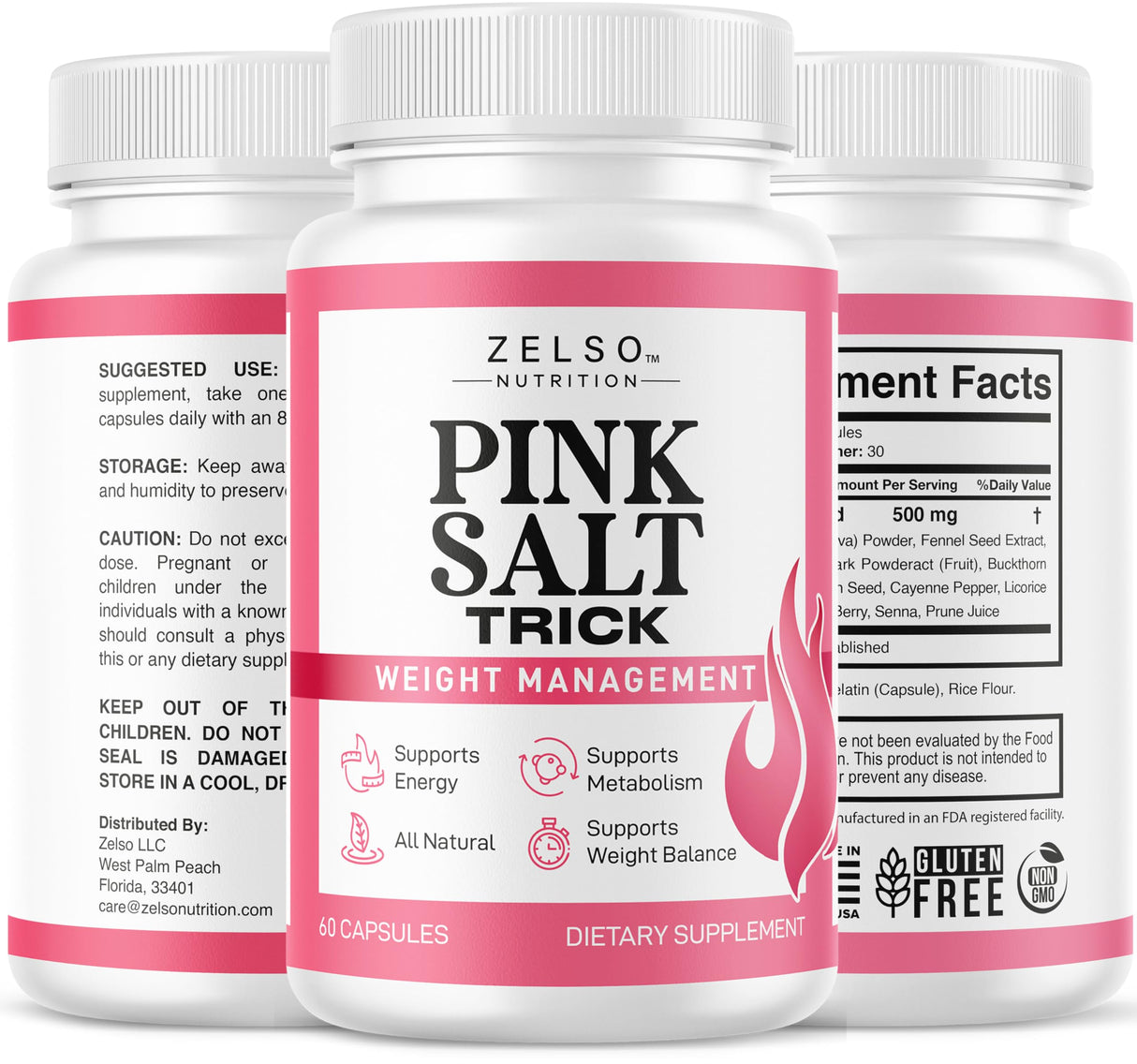 (3 Pack) Pink Salt Weight Trick Capsules - New Pink Salt Trick for Weight, Energy & Metabolism Support Supplement, New Advanced Formula, 180 Capsules for 3 Months