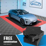 Jocoevol 60-Pcs Interlocking Tile, 12" x 12" Indoor/Outdoor Self-Drainage Interlocking Floor Tiles, Non-Slip Heavy-Duty Polypropylene Splicing Flooring Tile for Garage Patio Pool Bathroom, Black