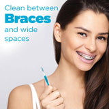 GUM Proxabrush Go-Betweens - Wide - Interdental Brushes - Soft Bristled Dental Picks for Plaque Removal Health - Safe for Braces & Dental Devices, 10ct (Pack of 6)