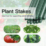 Garden Stakes 8ft, Metal Plant Stakes 8 Feet for Gardening and Farm, 0.78 Inch Dia Plastic Coated Plant Support for Tomato, Cucumber, Bean, Flower, Potted and More Climbing Plants 10 Pack