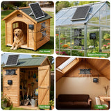 Solar-Powered Chicken Coop Exhaust Fan with Battery & Smart Sensing – 25W Solar Panel, 2 * 4.7" Fans, 3 Modes, IP65 Waterproof | Ideal for Chicken Coop, Dog House, Greenhouse, Outside