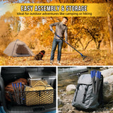 Adjustable Leaf Rake, Heavy Duty Metal Rake for Leaves, Long Handle 30"-60" with Expandable Head 8"-17", Collapsible Small Rakes for Lawns, Gardening, Yard, Camping, Shrub, Grass, Bush, Weed, Debris