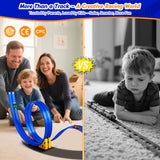 Flexible Race Track Toy Set: 15ft DIY Bendable Ramp with Suction Cups – Portable Roll-Up Car Track for Kids Compatible with 1:64 Diecast Cars – Birthday Christmas for Boys Girls Ages 3+