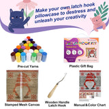 veirousa Christmas Gnomes Latch Hook Kits for Adults Beginners, Pre-Printed Latch Hook Pillow Kit, Craft Rug Making Kits, DIY Embroidery Cushion for Home Sofa Decor & Xmas Gift Idea 17x17 in.