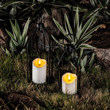 Homemory Modern Farmhouse Black Metal Lanterns 2PCS with Flameless Candle