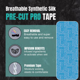 Heali Kinesiology Tape with Magnesium and Menthol, 20 Pcs Precut Strips, K Tape Roll, Knees, Physical Therapy Sports Tape for Muscle and Joint Pain Relief, Water Resistant, Blue Inspo