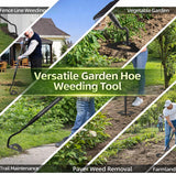 CALCHELE Garden Hoe Weeding Tool - Sharp Hollow Blade,58" Adjustable Long Handle, Heavy Duty Weed Hoes for Gardening,Push Pull Dutch Scraper for Garden Bed, Yard,Lawn Weeder Removal