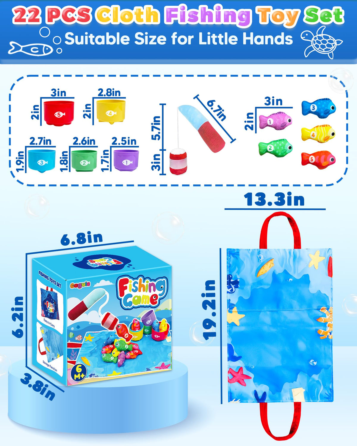 Montessori Toys for 1 2 Year Old Boy Birthday Gifts, Toddler Fishing Game