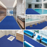 Pool Mat Non Slip Drainage Floor Mats 3x10 Ft PVC Commercial Heavy Duty Anti Slip Anti-Fatigue Pads Bathroom Garage Restaurant Patio Basement Outdoor Indoor Door Rug Entrance Mat,Blue, 3×10ft/0.9*3M