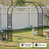 Metal Garden Arch, Heavy Duty Garden Trellis for Climbing Plants, with Enlarged Base for Stability, Ideal for Wedding Arches & Party Decorations, 87" W x 87" H