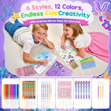 MAIGOZON 56 Pcs Scented Markers Art Supplies for Kids 4-8, Mermaid Toy Gift